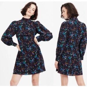 Tanya Taylor Clarisse Black Silk Mini Dress